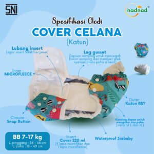 Spesifikasi clodi Nadnad cover celana katun